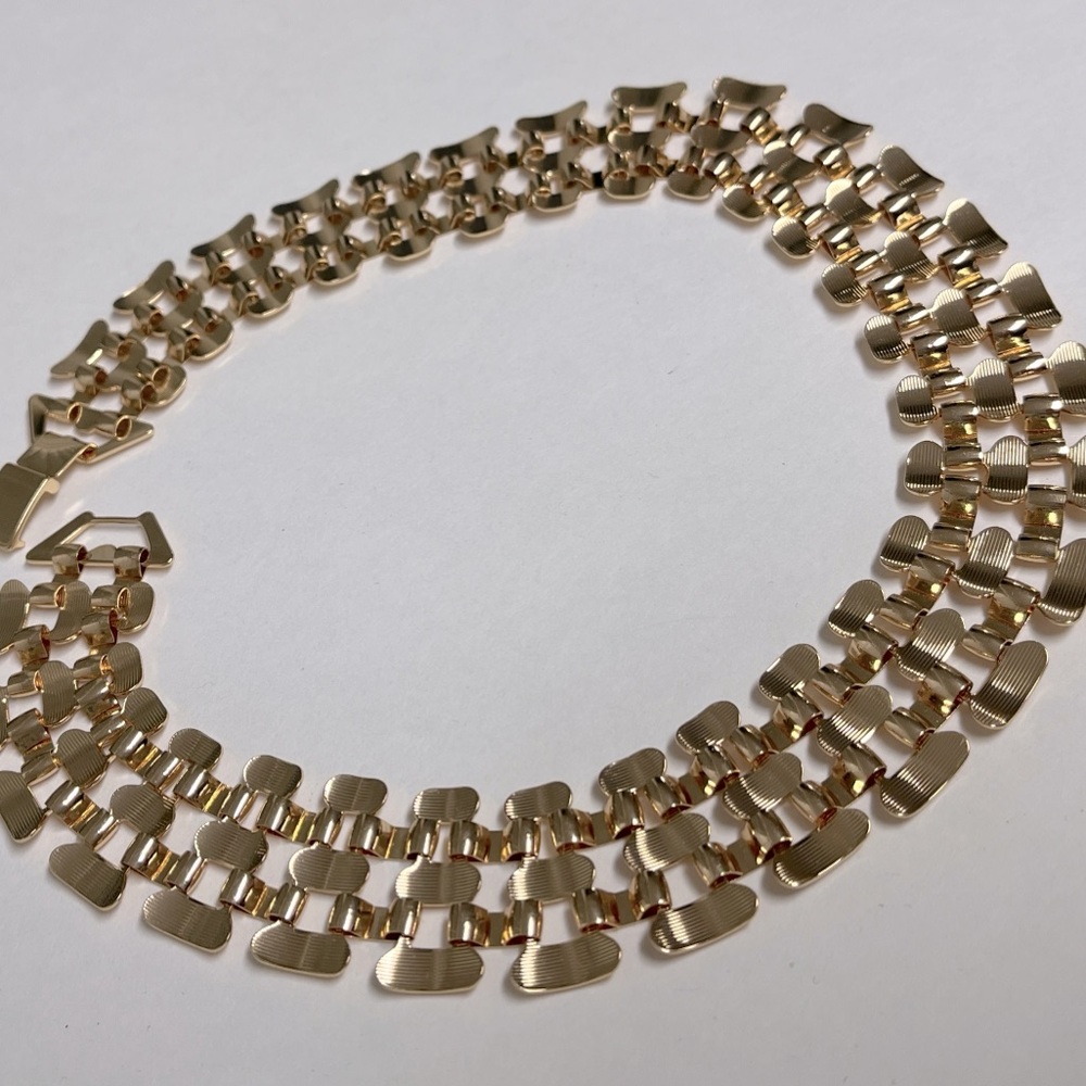 Chunky, Bold golden tone chain necklace. 16.1”, 1.06” chain width lightwt,NIP - Picture 6 of 9